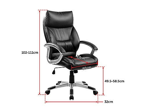 ASTEROPE PADDED BACK EXECUTIVE LEATHERETTE OFFICE CHAIR - BLACK