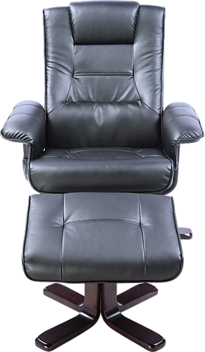 GOMEISA LEATHER MASSAGE RECLINER WITH FOOTREST - BLACK
