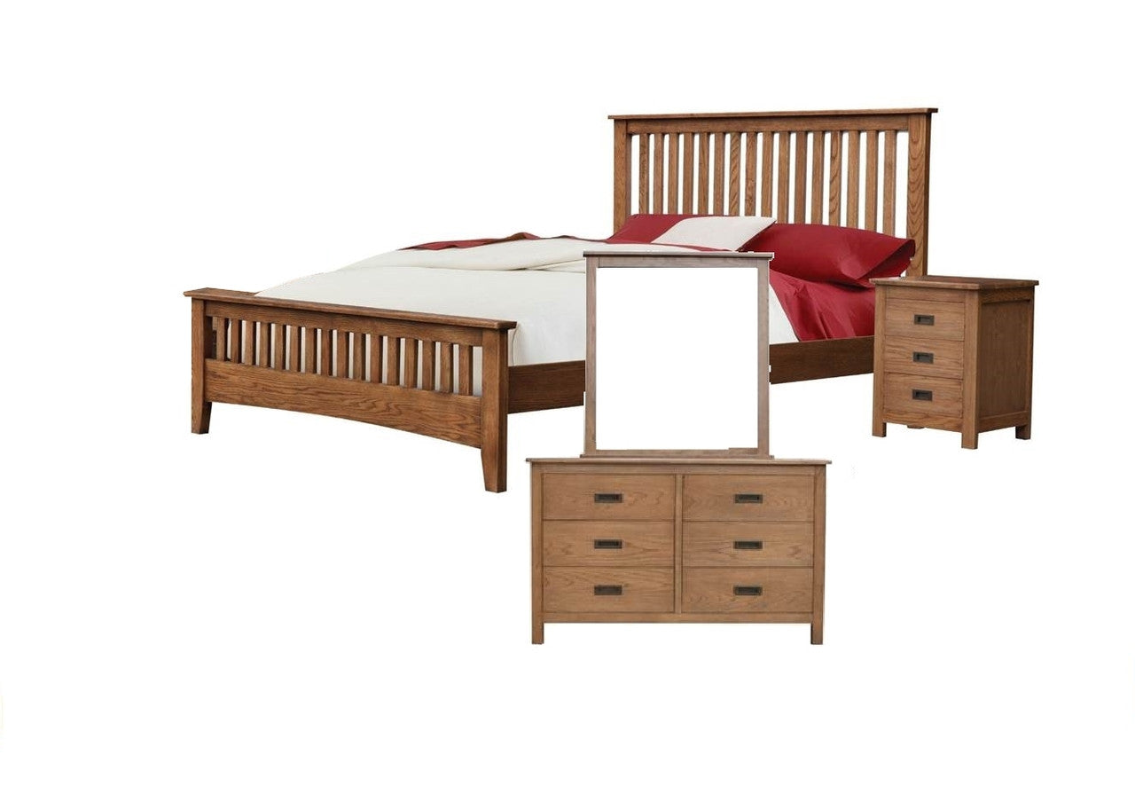 DANIEL (3722) 6 DRAWER DRESSING TABLE WITH MIRROR - CHESTNUT