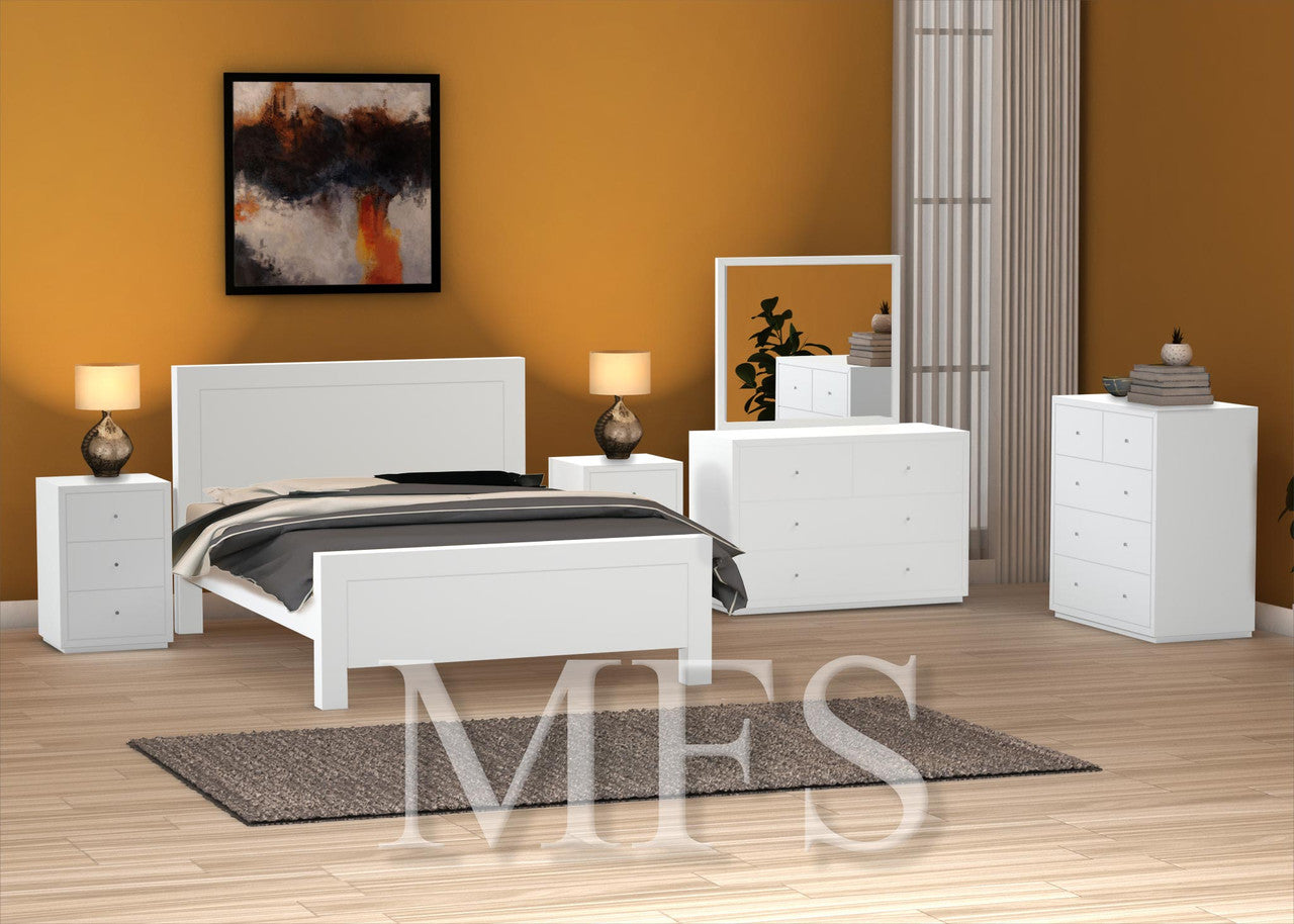 KING RETRO (AUSSIE MADE) BED - ASSORTED TIMBER COLOUR STAINS (NOT AS PICTURED)