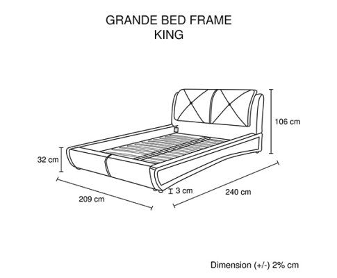 QUEEN JULIAN LEATHERETTE BED FRAME WITH TUFTED HEADBOARD - BLACK