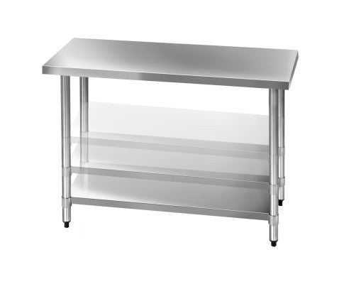 SMITH 430 STAINLESS STEEL KITCHEN/ WORK BENCH TABLE - 890(H) x 1219(L) x 610(D) - STAINLESS