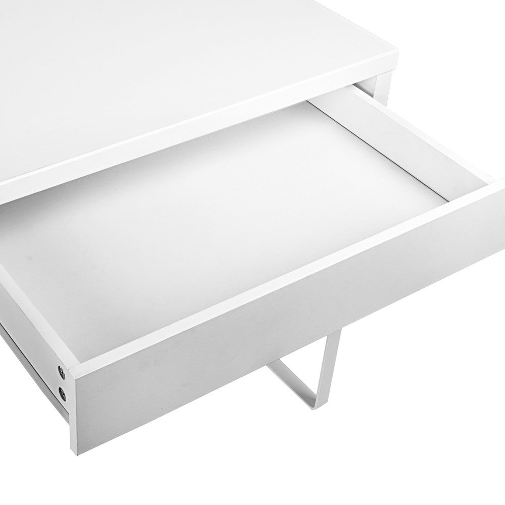 MAYA OFFICE COMPUTER DESK WITH DRAWERS (DESK-DRAW-105-WH-AB) - WHITE