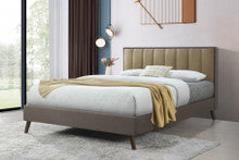 QUEEN RENEE FABRIC BED - BROWN