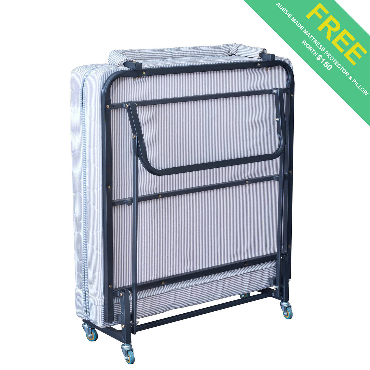 SINGLE FREDDY FOLDING BED INCLUDING 100MM HIGH DENSITY MATTRESS (MODEL-LZ-B105)