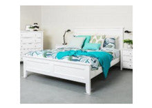 KING SINGLE JASPER PANEL BED - WHITE