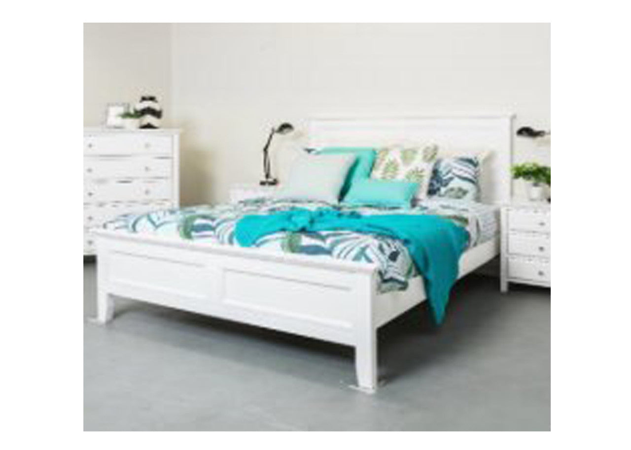 SINGLE JASPER PANEL BED - WHITE