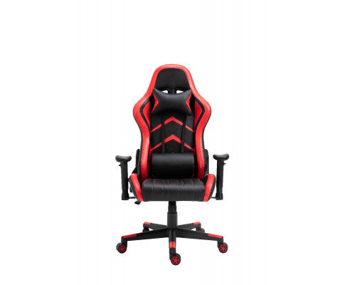 JEMAINE PU LEATHER OFFICE COMPUTER GAMING CHAIR - BLACK & RED