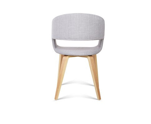 ABBIE SET OF 2 FABRIC UPHOLSTERED CHAIR - LIGHT GREY