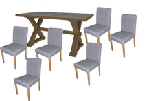 COTTAGE BILLABONG 9 PIECE DINING SUITE - 2100(W) X 1000(D)- COLOUR AS PICTURED