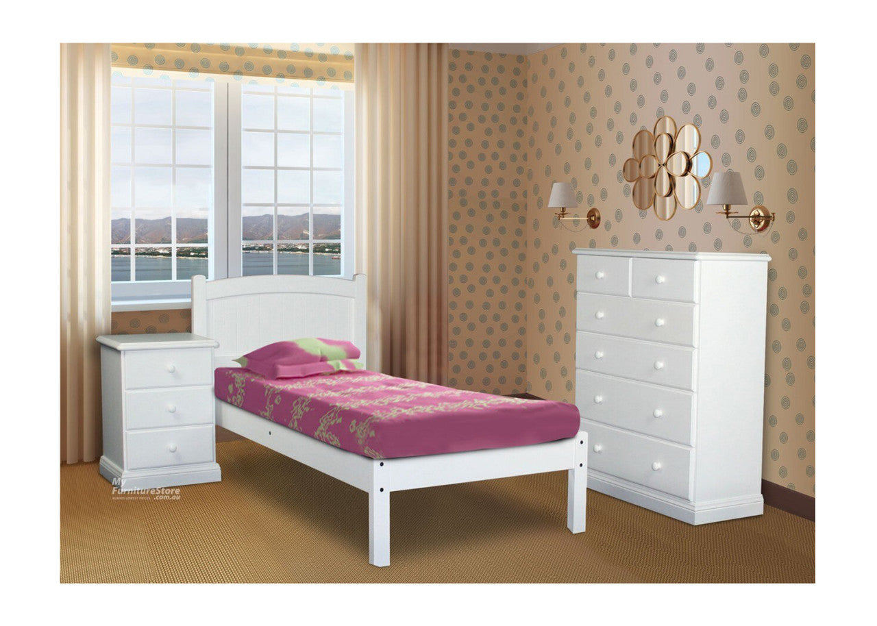 SINGLE MUDGEE (AUSSIE MADE) PANEL BED - 1200(H) - ASSORTED PAINTED COLOURS