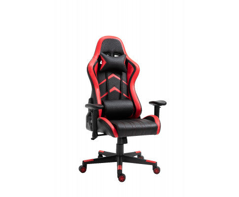 JEMAINE PU LEATHER OFFICE COMPUTER GAMING CHAIR - BLACK & RED