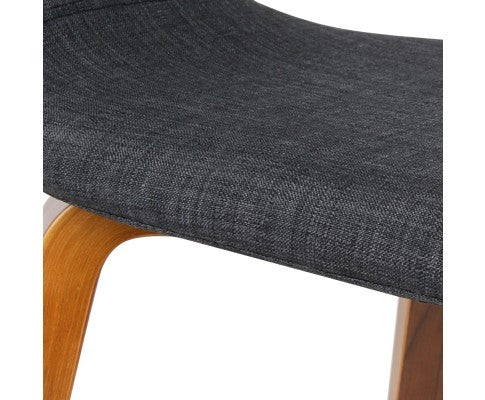 ABBIE SET OF 2 FABRIC UPHOLSTERED CHAIR - CHARCOAL