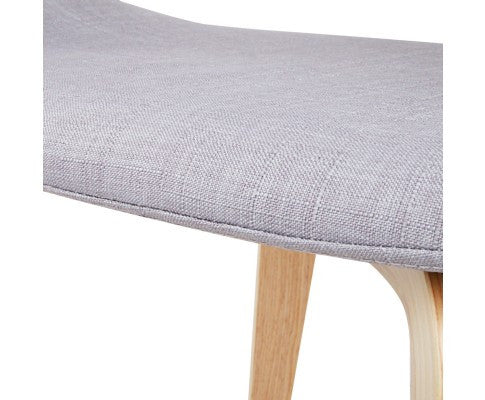 ABBIE SET OF 2 FABRIC UPHOLSTERED CHAIR - LIGHT GREY
