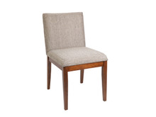 CARLA FABRIC UPHOLSTERED DINING CHAIR - WALNUT+ BEIGE