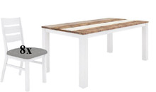 ROVER 9 PIECE DINING SETTING WITH -2000(W) X 1000(D) TABLE - (4-15-22-5-18) - MULTI-COLOR