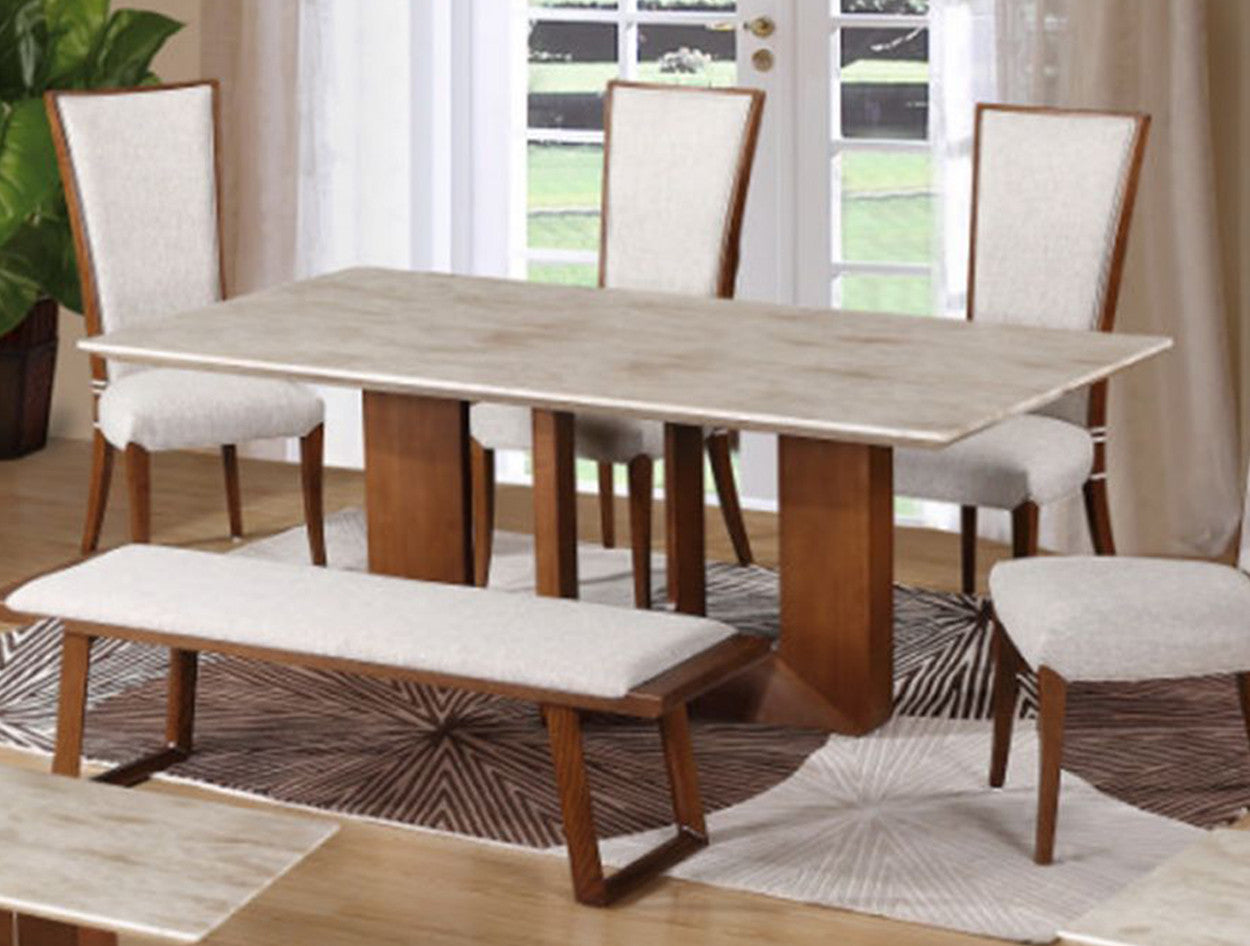 VIORICA DINING TABLE WITH MARBLE TOP - 2000(W) x 1000(D) - AS PICTURED
