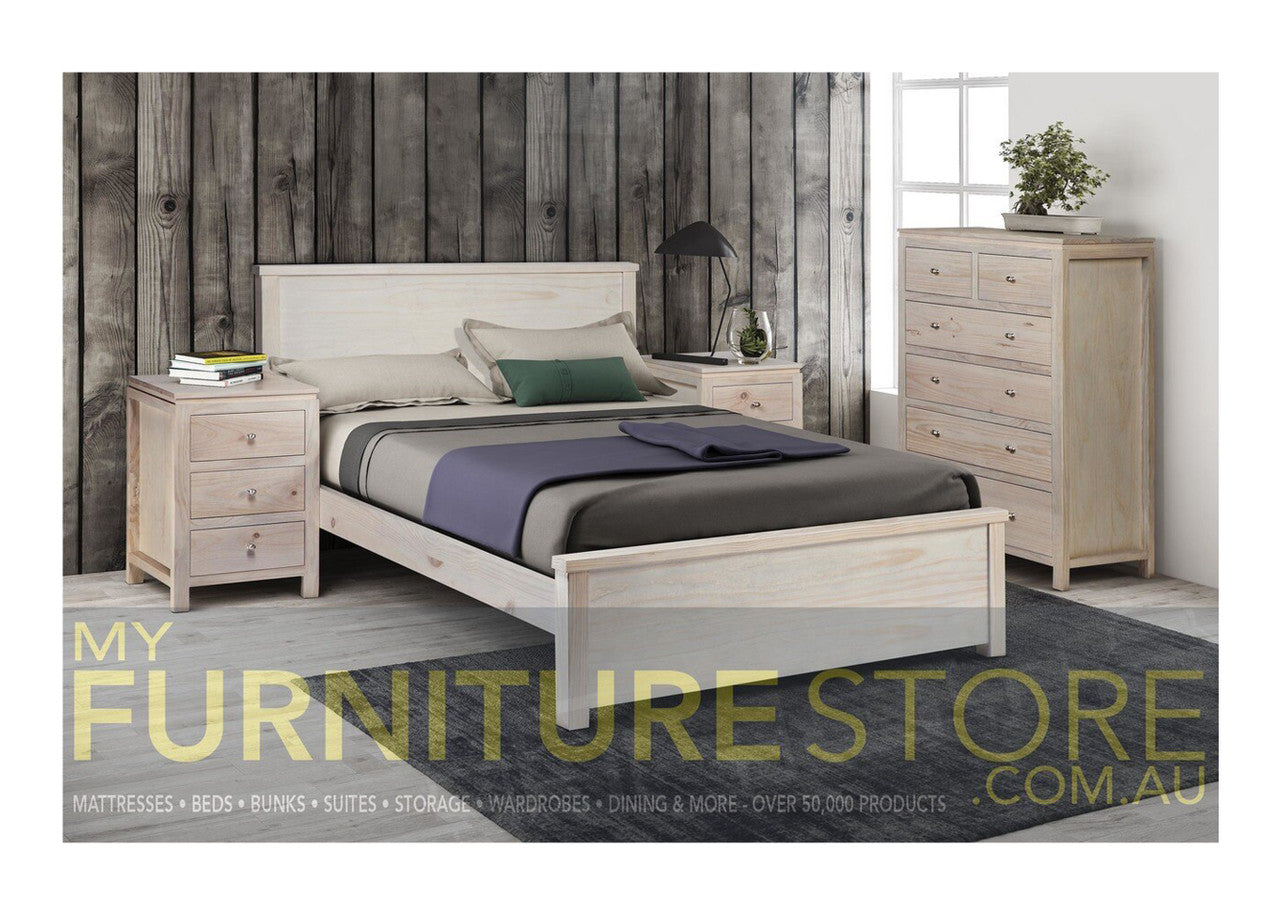 QUEEN (AUSSIE MADE) OZARK TIMBER BED - ASSORTED PAINTED COLOURS