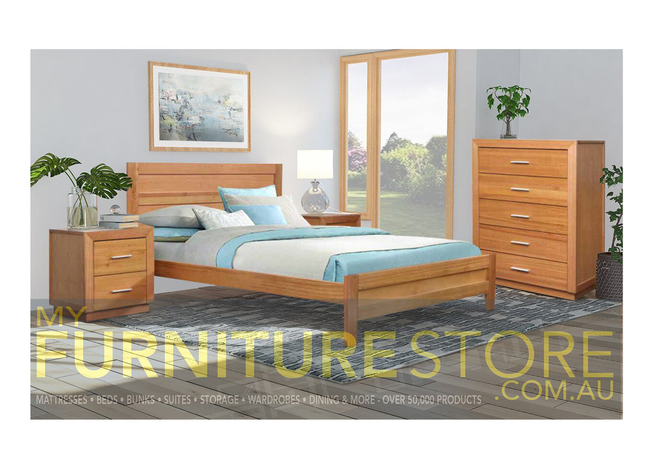 SINGLE ALAMEDA TASSIE OAK TIMBER BED - NATURAL