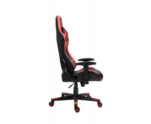 JEMAINE PU LEATHER OFFICE COMPUTER GAMING CHAIR - BLACK & RED