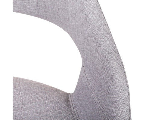 ABBIE SET OF 2 FABRIC UPHOLSTERED CHAIR - LIGHT GREY