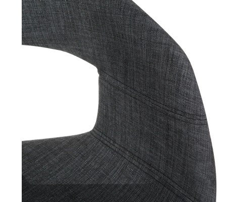 ABBIE SET OF 2 FABRIC UPHOLSTERED CHAIR - CHARCOAL