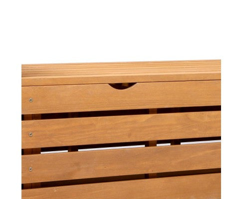 ZAIN 2 SEATER WOODEN OUTDOOR STORAGE BENCH (1145W) - NATURAL