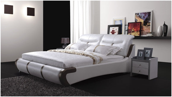 QUEEN JULIAN-GRAY LEATHERETTE BED (A8187) - ASSORTED COLOURS