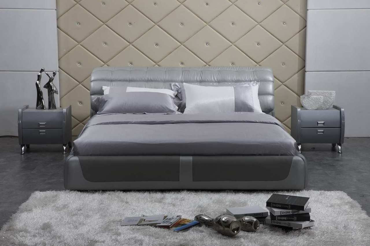 CEASAR QUEEN 3 PIECE BEDSIDE BEDROOM SUITE WITH (#124 BEDSIDES) - LEATHERETTE - ASSORTED COLOURS (WITH OPTIONAL UPGRADE FOR GAS LIFT UNDERBED STORAGE)