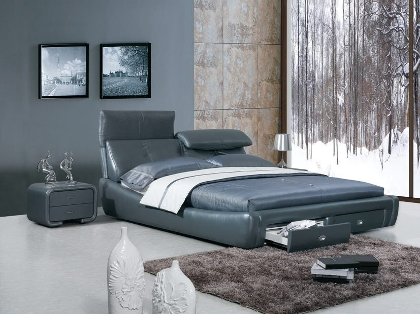 DERRICK KING 3 PIECE BEDSIDE BEDROOM SUITE WITH (#120 BEDSIDES) - LEATHERETTE - ASSORTED COLOURS (WITH OPTIONAL UPGRADE FOR GAS LIFT UNDERBED STORAGE)