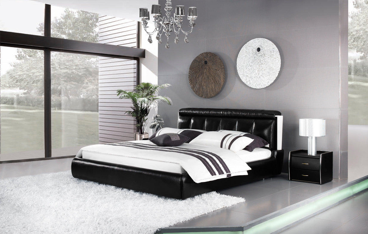 COLLEGNO KING 3 PIECE BEDSIDE BEDROOM SUITE (WITH #159 BEDSIDES) - LEATHERETTE - ASSORTED COLOURS - (WITH OPTIONAL UPGRADE FOR GAS LIFT UNDERBED STORAGE)