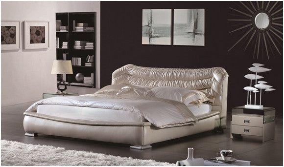 SCHIRRU KING 3 PIECE BEDSIDE BEDROOM SUITE - LEATHERETTE - ASSORTED COLOURS (WITH OPTIONAL UPGRADE FOR GAS LIFT UNDERBED STORAGE)