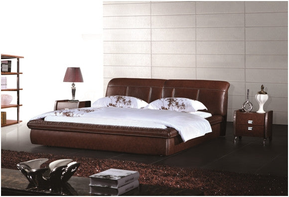 PIETERSEN KING 3 PIECE BEDSIDE BEDROOM SUITE - LEATHERETTE - ASSORTED COLOURS (WITH OPTIONAL UPGRADE FOR GAS LIFT UNDERBED STORAGE)