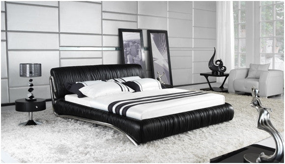 QUEEN VANDER BERG LEATHERETTE BED (A9922) - ASSORTED COLOURS