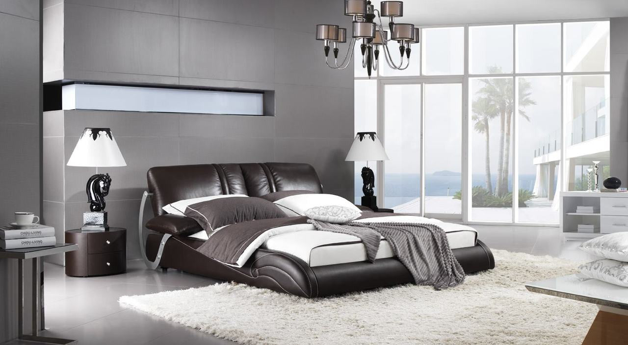 QUEEN PIEDMONT LEATHERETTE BED (A9967) - ASSORTED COLOURS