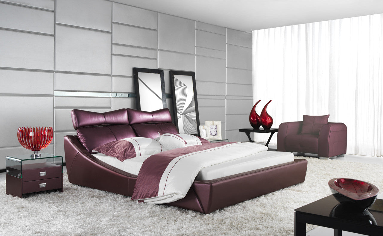 QUEEN RHOSTER LEATHERETTE OR FABRIC BED (A9973) - ASSORTED COLOURS