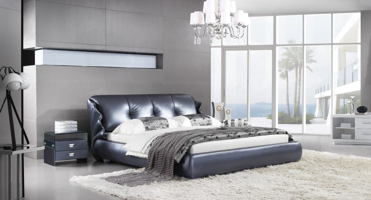 AGNESE QUEEN 3 PIECE BEDSIDE BEDROOM SUITE - LEATHERETTE - ASSORTED COLOURS - (WITH OPTIONAL UPGRADE FOR GAS LIFT UNDERBED STORAGE)