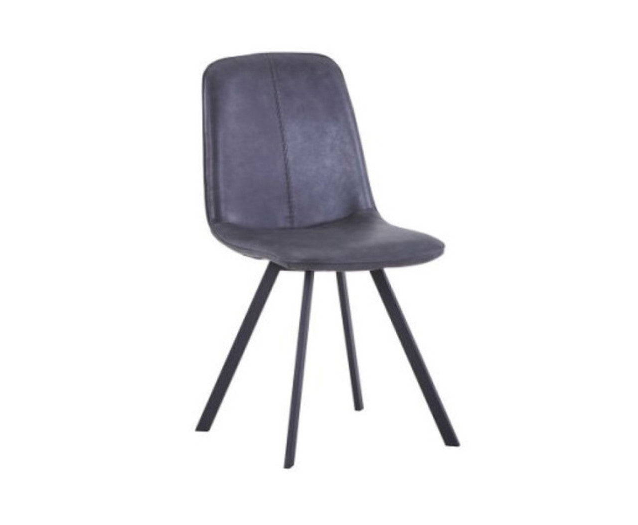 AGNES LEATHERETTE DINING CHAIR - DARK GREY