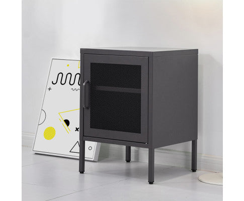 FARREL MINI MESH DOOR STORAGE CABINET - BLACK