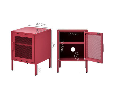FARREL MINI MESH DOOR STORAGE CABINET - PINK