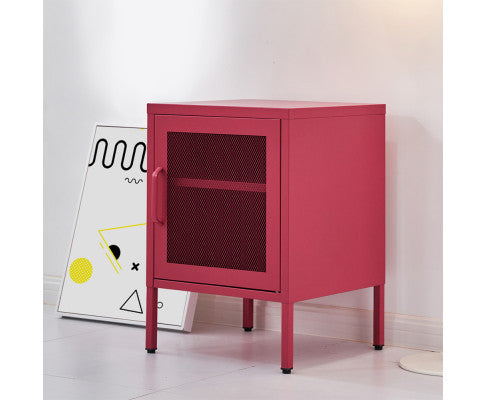 FARREL MINI MESH DOOR STORAGE CABINET - PINK