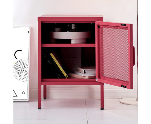 FARREL MINI MESH DOOR STORAGE CABINET - PINK