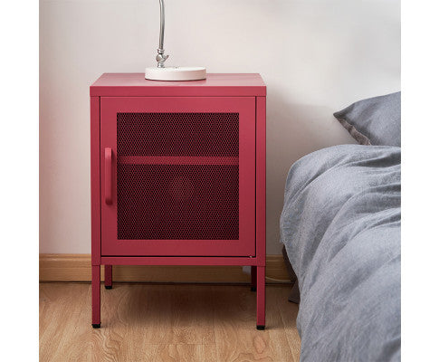 FARREL MINI MESH DOOR STORAGE CABINET - PINK