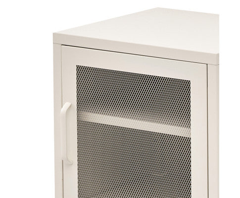 FARREL MINI MESH DOOR STORAGE CABINET - WHITE
