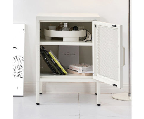 FARREL MINI MESH DOOR STORAGE CABINET - WHITE