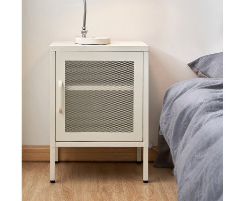 FARREL MINI MESH DOOR STORAGE CABINET - WHITE
