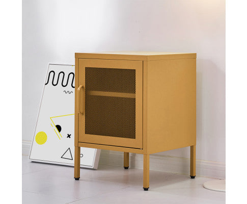 FARREL MINI MESH DOOR STORAGE CABINET - YELLOW