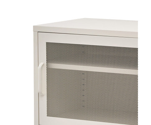 FARREL DOUBLE MESH DOOR STORAGE CABINET - WHITE