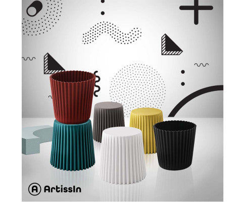 MILLER (SET OF 2) PLASTIC STACKING STOOLS - BLACK