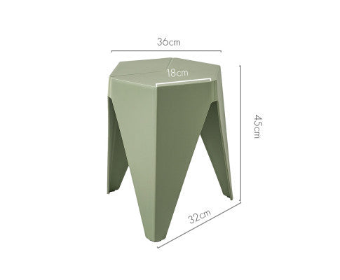 ASTRID (SET OF 2) PLASTIC STACKING STOOLS - GREEN